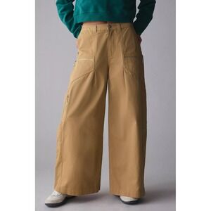 BDG Urban Outfitters Tan Wide Leg Cargo Pants Zip Utility Khaki M OB2164393